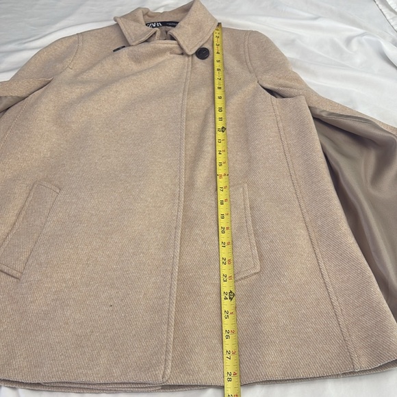 Zara cotton blend cape coat size Medium - Picture 12 of 15